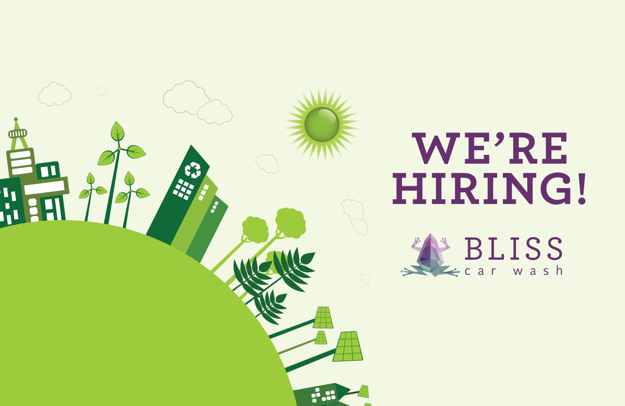 Hiring for Green Jobs at Bliss Car Wash