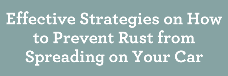 Effective Strategies on How to Prevent Rust from Spreading on Your Car
